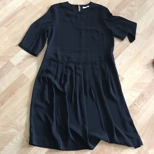 & other stores pleated midi black dress